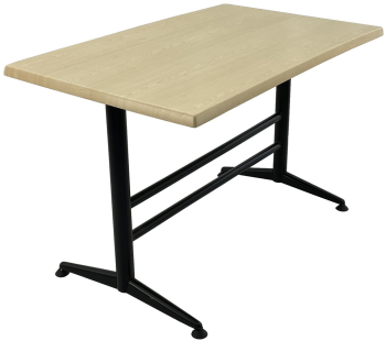 Masa terasa/cafenea dreptunghiulara 120x70xh74cm Raki Maple blat werzalit si baza metalica neagra clasic 