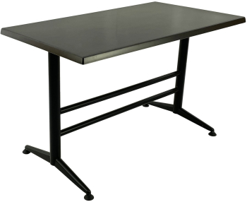 Masa terasa/restaurant blat werzalit dreptunghiular Raki New Wenge 120x70xh74cm si baza metalica neagra clasic 
