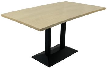 Masa terasa/restaurant dreptunghiulara 120x70xh74cm Raki Maple blat werzalit si baza metalica neagra 