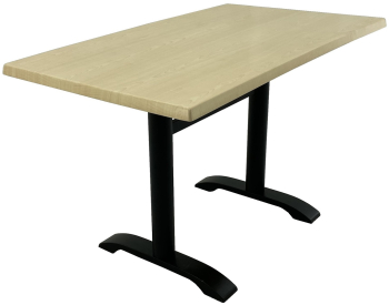 Masa terasa/restaurant dreptunghiulara 120x70xh74cm Raki Maple blat werzalit si picior metalic negru 