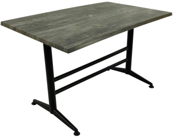 Masa terasa/restaurant Raki Old Pine 120x70xh74cm blat werzalit dreptunghiular si baza metalica neagra clasic 