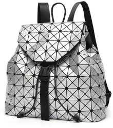 Rucsac dama Geometric Travel Argintiu
