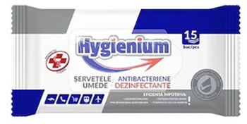 Servetele umede dezinfectante de buzunar 15 buc/pachet Antibacterien Hygienium 