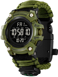 Ceas barbatesc de mana Tio® Supravietuire Busola Sport Stil Militar Army Casual Digital Cremene foc Paracord Fluier