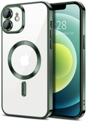 Husa pentru Apple iPhone 12 - Marmalis Luxury Crystal MagSafe Deep Green 