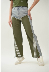PANTALONI JOGGER COMBINATI DENIM KAKI FORLI S Denim Deschis 