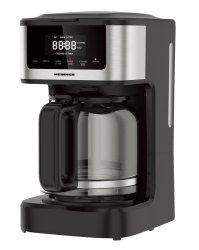 Cafetiera digitala Heinner HCM-DD900BKSS 900w 1.8l capacitate display digital cu control touch tarie cafea ajustabila Negru cu inserti 
