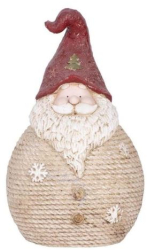 Decoratiune Craciun ceramica Mos Craciun cu caciulita rosie 26x19x42.5 cm 