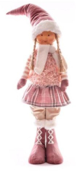 Decoratiune Craciun fetita roz 75 cm 