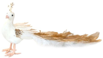 Decoratiune Craciun Paun auriu 34x12x15 cm 