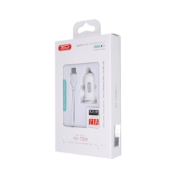 Incarcator Auto Dual USB 2.1A Cablu USB-C 1m inclus Alb 