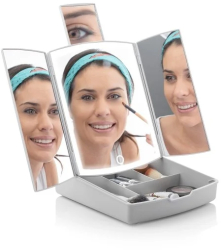 Oglinda cu leduri si organizator de make-up 