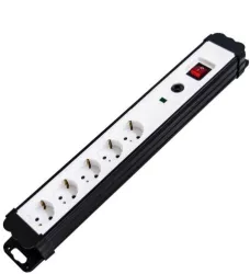 Prelungitor electric cu intrerupator protectie supratensiune si copii 5 prize   1.4 m 