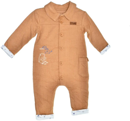 Salopeta cu maneca lunga pentru baieti Mini Junior SLP-2562-AB1 Maro 