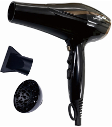 Uscator de par Rosberg R51100OD 2200W 2 viteze 3 nivele Cool shot Accesorii Negru/bronz 