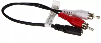 Cablu audio 0.2 m mufa stereo de 3 5 mm mama la 2 x mufa RCA tata Goobay AVK 179-020 - RESIGILAT