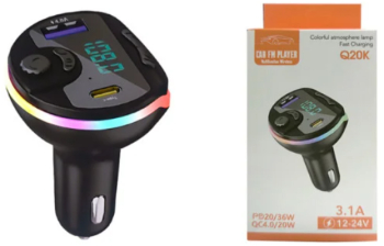 Modulator Q20k Bluethoot Usb Qc 3.0 Fast Charge 4.8 A + Tip C 