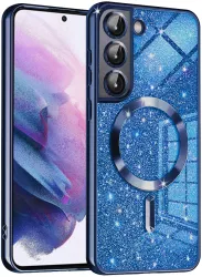 Husa pentru Samsung Galaxy S22 5G - Techsuit Luxury Glitter MagSafe - Deep Blue 
