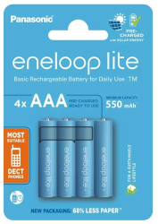 Panasonic Eneloop Lite AAA R3 550mAh 1.2V Baterii Reincarcabile Continutul pachetului 1x Blister 