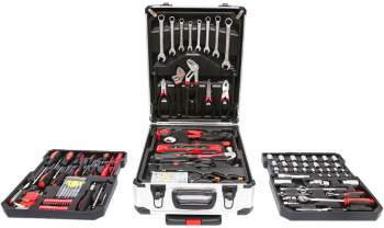 Trusa Valiza Troler Aluminiu Scule Profesionale 187 Piese + LIVRARE GRATUITA 