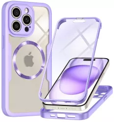 Husa pentru iPhone 14 Pro + Folie - Techsuit ColorVerse 360 MagSafe Series - Purple 