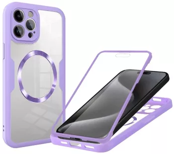 Husa pentru iPhone 15 Pro Max + Folie - Techsuit ColorVerse 360 MagSafe Series - Purple 