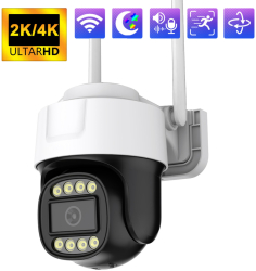 Camera de Supraveghere Ultra HD 4K/2K Exterior/Interior Wi-Fi 2.4Ghz si 5Ghz 360° Rezistenta la Apa Vedere Nocturna LED 