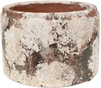 Ghiveci flori teracota bej verde 18x11 cm 