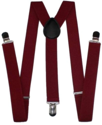 Bretele Elastice Reglabile 3 Puncte Prindere Inchizatori metalice Unisex Uni Rosu Visiniu 