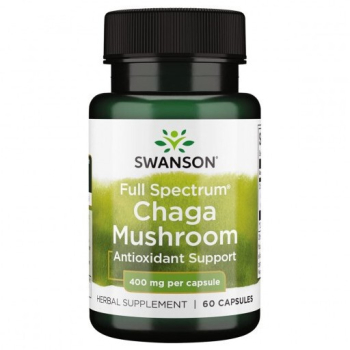 Full Spectrum Chaga Mushroom 400mg 60 Capsule Swanson 