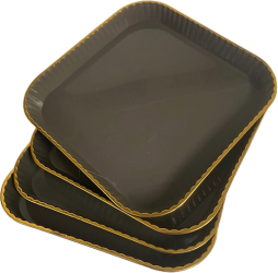 Set 4 platouri servire Patrat Gri 15x15x2 cm 
