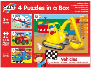 Set 4 puzzle-uri Vehicule 4 6 8 12 piese 
