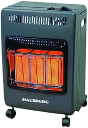 Mini Soba pe gaz GPL Hausberg HB-1023NG aprindere piezo-electrica 3 placi de incalzire ceramic putere totala 4.2kW sistem de oprire autom 