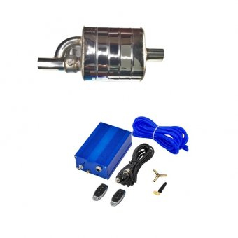 Toba sport universala inox cu reglaj sunet tip cut-off valve 76mm cu telecomanda 