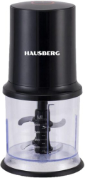Tocator electric Hausberg HB-4502NG 400W 1 treapta de viteza 500 ml bol din plastic cutit cu 2 lame din otel inoxidabil Negru