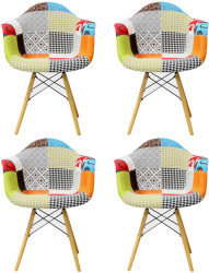Set 4 Scaune Aron patchwork 
