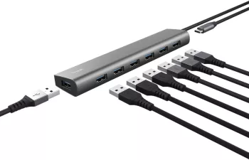 Hub-uri USB Hub Trust Halyx 7xUSB 3.2 Gen1 gri 