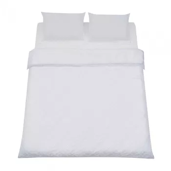 Lenjerii de pat LENJERIE PAT KS CU BRODERIE TUFFATA ALBA 