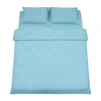 Lenjerii de pat LENJERIE PAT KS CU BRODERIE TUFFATA BLUE 