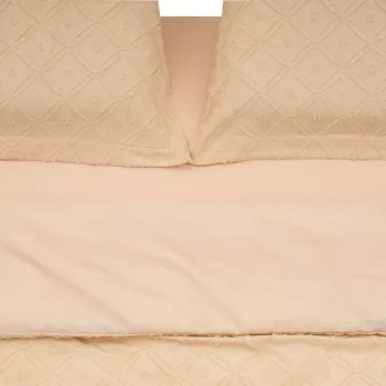 Lenjerii de pat LENJERIE PAT KS CU BRODERIE TUFFATA CREM 