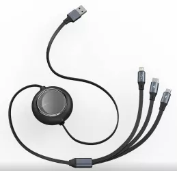 Cabluri periferice Cablu Baseus One-for-Three 1.1m negru 