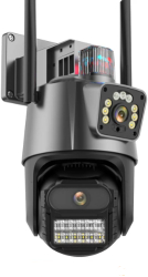 Camera de Supraveghere 8MP 4K Micro SD WI-FI alarma cu girofar control prin aplicatie mod noapte senzor miscare zoom 10X 