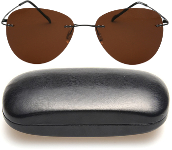 Ochelari soare aviator polarizati cupru cu toc 