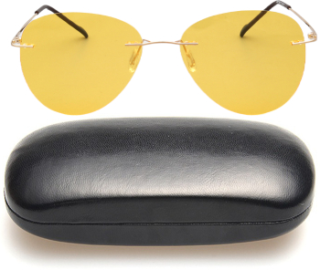Ochelari soare aviator polarizati galben cu toc 