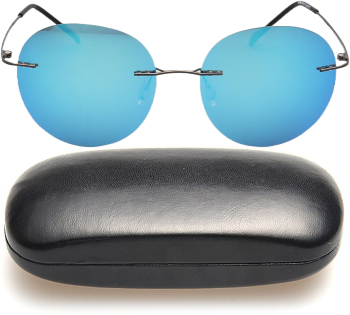 Ochelari soare cu toc polarizati bleu 53x17x140mm