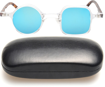 Ochelari soare retro cu toc polarizati bleu 39x26x145 