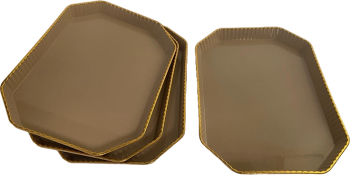 Set 4 platouri servire Dreptunghi Crem 20.5x14.8x1.7 cm 