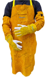 Sort piele sudura manusi cotiere marime XL portocaliu 