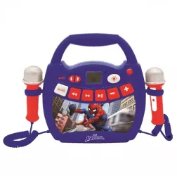 Aparat Karaoke portabil cu 2 microfoane Spiderman Multicolor 27.9 x 8.1 x 21.2 cm