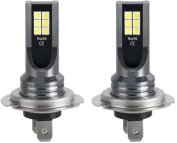 Set 2 becuri auto LED H7 12 LED 60W Lumina alba 6000k 12V 6800Lm 